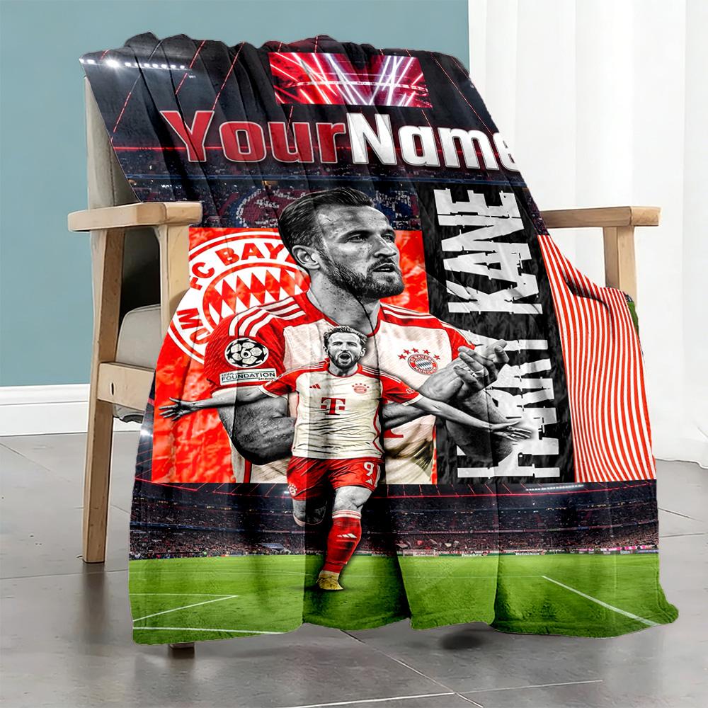 Bayern Munich Personalized Text Blanket Gift Personalized Blanket Soft Warm Cozy Suitable for Couch Living Room Livingroom Nap Four Seasons Universal