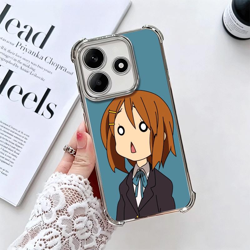 K on! Hirasawa Yui Anime Soft Phone Case For Xiaomi Redmi Note 14 15 Pro Plus 13 12 11S 11T 5G 10 9S 9 Plating Anti-Fall Fundas