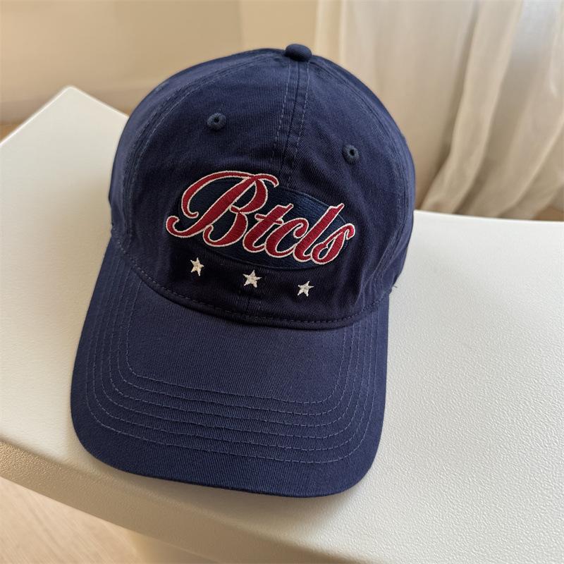 Tide brand letter embroidery soft top baseball cap men's and women's spring and summer versatile sunshade cap shows small face