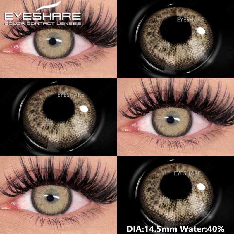 EYESHARE 1 Pair Fashion Colored Contact Lenses for Eyes Black Pupils Blue Green Cosmetics Yearly