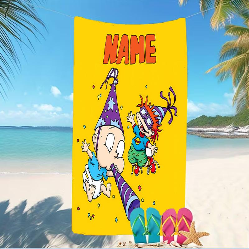 Customizable personalized beach towels Rugrats themed designs.Suitable for the beach, yoga, sports;ideal as beach accessories