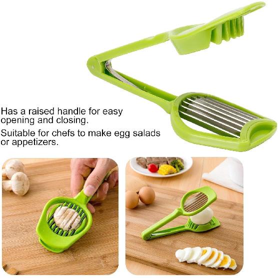 Egg Cutter, Hard Boiled Eggs Slicers Handheld Fruit Divider Vegetable Slicing Tool for Mushroom Strawberry Cherry Tomato Kiwi Kitchen Gadgets