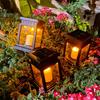 Solar Hanging Candle Lantern Warm Yellow LED Waterproof Outdoor Decorative Light for Garden Terrace Balcony Lawn Pathway Decoration