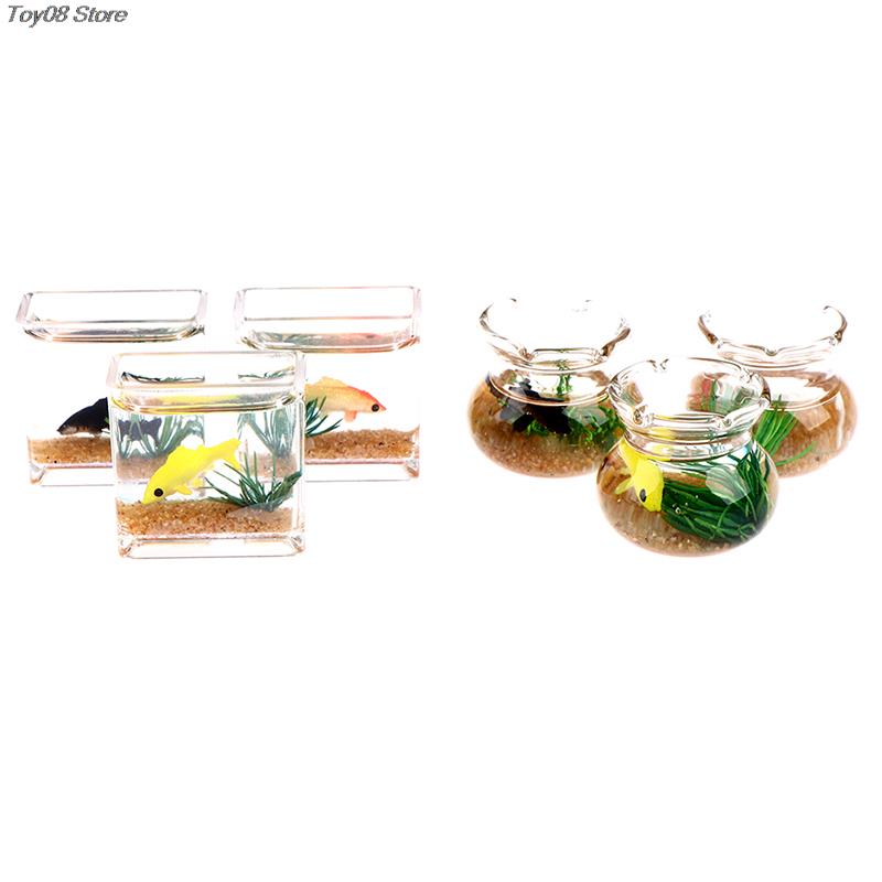 2*2.5Cm Dollhouse Miniature Glass Fish Tank Bowl Aquarium Doll House Home Ornament Toy For Dollhouse Decals New!