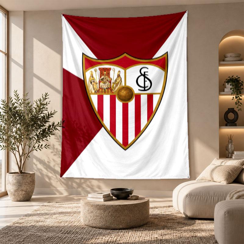 Decorative Tapestry,Sevilla FC Printed Wall Art, Lightweight Wall Hanging For Bedroom Background