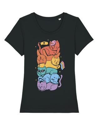 Pride Cats TShirt Funny Womens Pet Gift / Cotton Ladies Gay