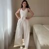 Cross-border Amazon  Spring and Autumn New Women's Sleeveless Neck Tank Top Casual Wide Leg Pants Set