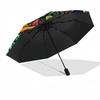 Tropical Nature Mandala pattern umbrella, portable and foldable design, 8 ribs, a casual accessory for Halloween, Christmas, and birthday gifts.