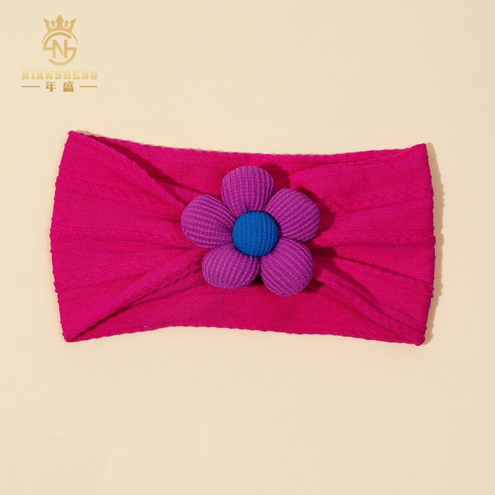 Baby Soft Nylon Headband with Five-Petal Flower - European & American Style