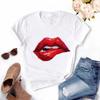 T-shirt Grafica Donna Labbra Vestiti Ragazza Top Harajuku Estivi Top Estivi Donna Harajuku Manica Corta Casual Abbigliamento Estetico