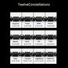 New Twelve Constellation Stretch Bracelet Male Simple Obsidian Engraved Couple Beaded Fashion Commuter Bangle Natural Stone