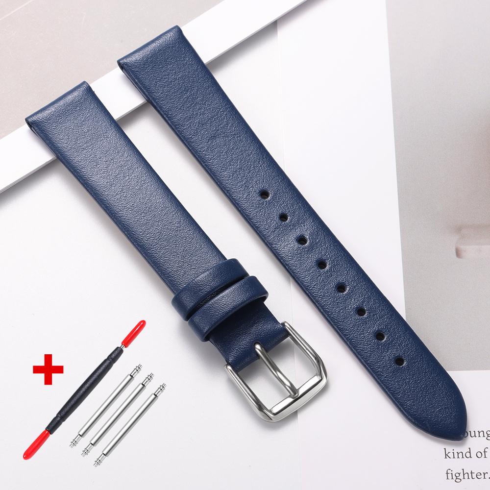 Genuine Leather Watch Bracelet Womens Fashion Watchband Wristwatches Mini Band 10mm 12mm 14mm 16mm Red White Color Small Strap
