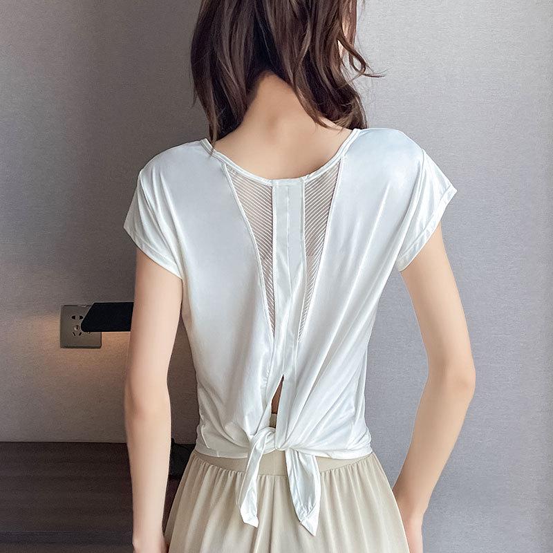 Dámský letní rychleschnoucí běžecký set 2025: Ledově hedvábné jógové kalhoty a volné tričko