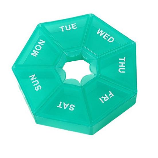 Weekly Pill Organizer with 7 Compartments Portable Travel Pill Case Once Daily Medication Dispenser Capsule Pill Management Storage Box