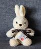 Childish tag with ribbon Fluffy rabbit S Cream Height 27cm Made in Japan Stuffed animal Rabbit Birthday present Celebration
