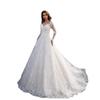 Spring, Autumn, Autumn and Winter New European and American Women's Clothing Long Sleeve Shoulder Bridal Wedding Dress Dress Sexy