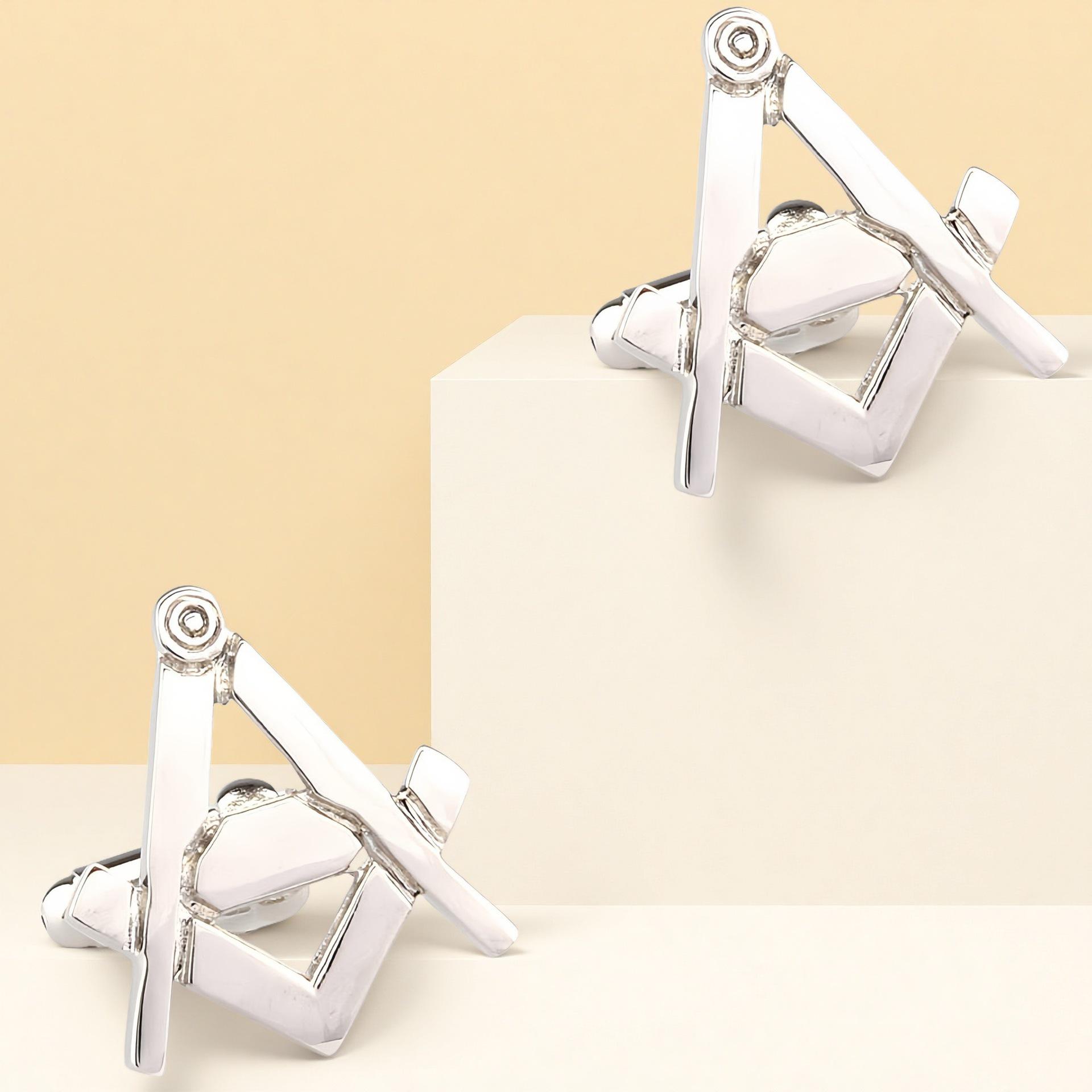 

Freemason Leather Cord Camera Cufflinks with Mustache & Clapperboard Design K9