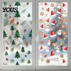 No Residue Window Cling Christmas Static Cling, Xmas Tree Snowman Santa Hat Bell Glass Sticker, Removable Reusable Decoration Decal for Holiday Party