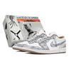 Air Jordan 1 Kopásálló Alacsony Szárú Vintage Kosárlabda Cipő Férfi Fehér Szürke 553558-169(17. csapat-)