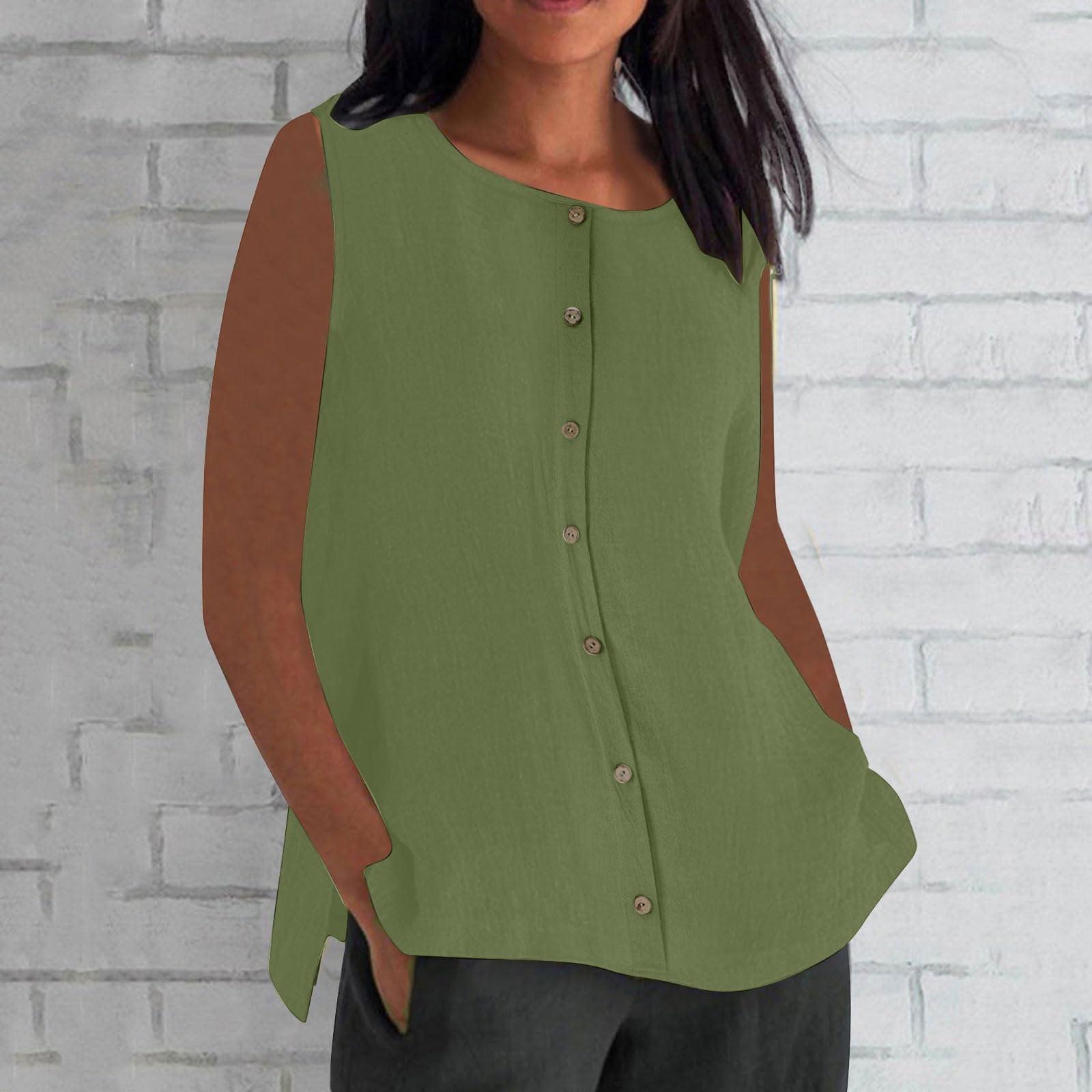 Женские рубашки без рукавов на пуговицах — фото 6