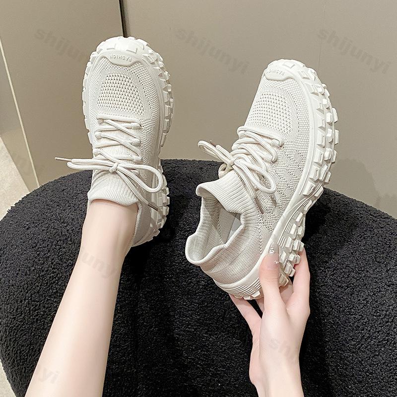 Fashion Women's Shoes 2025 New Breathable Mesh Women's Thick Sole Leisure Sports Shoes Comfortable Outdoor Running Shoes Zapatos Mujer