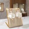 1Pair of Elegant White Lady Flower Earrings, Stylish and Versatile Design, Bow Earrings