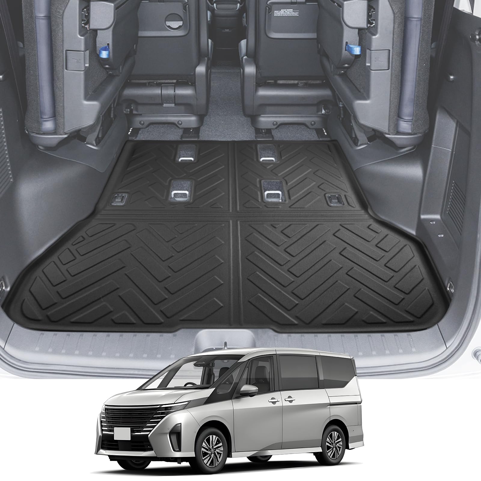 

LANGBEAN Nissan Serena C28 Luggage Mat c28 Serena Exclusive 3D Waterproof Mat TPE Mat Easy to Install Waterproof Serena c28 Accessories Interior