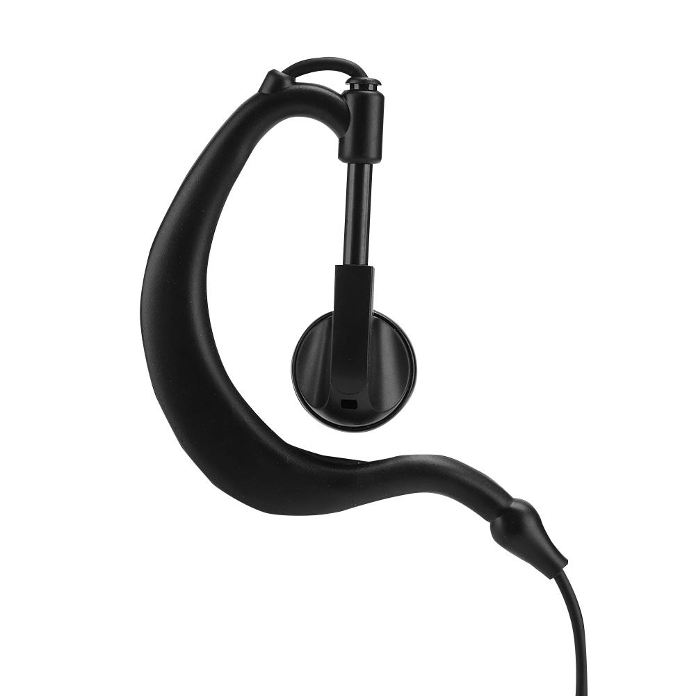 2PCS ABS 3.5mm Plug ABS Single Listening Earphone Ear Hanging Headset for Radio Walkie Talkie
