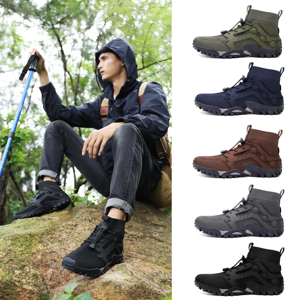 Men's Women's Cycling Running Outdoor Shoes Hiking High Top Off-road Flying Weaving Breathable Climbing Rock