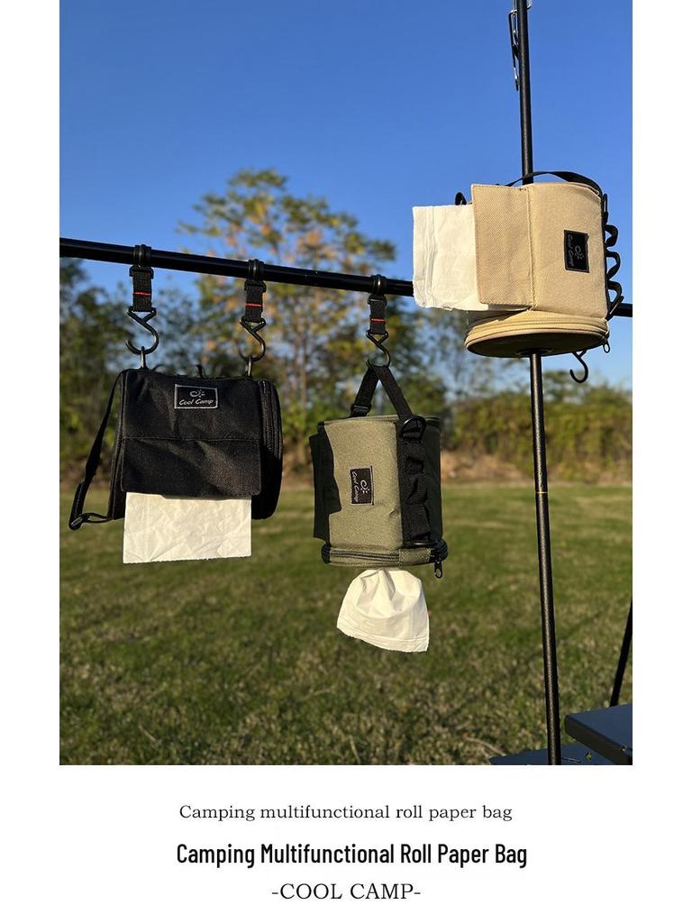Multifunctional Outdoor Tissue Storage Bag with Light Pole Hanging Feature