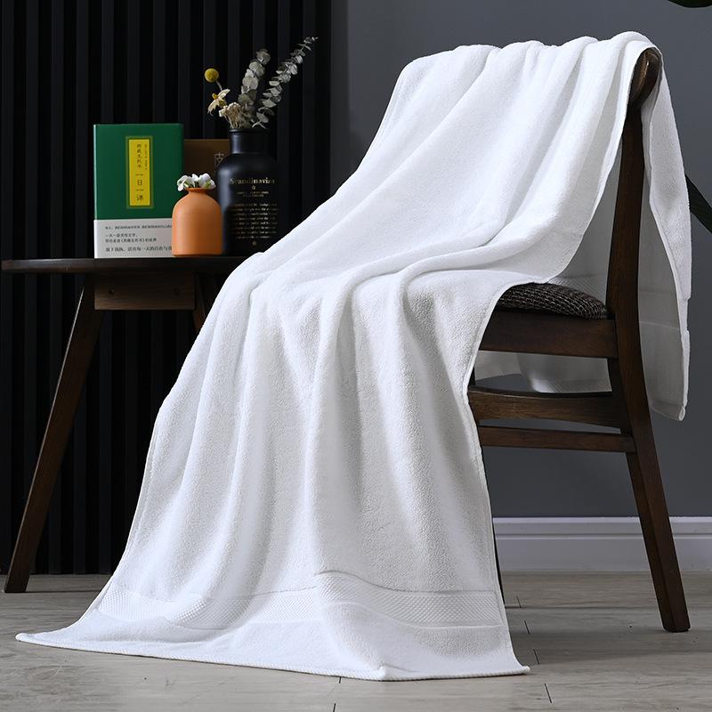 High Quality Bath Towel Skin-friendly Durable Soft and Comfortable Cotton Bath Towel 80*160 Thickened Plain Color Cotton Absorbent Hotel Bath Towel