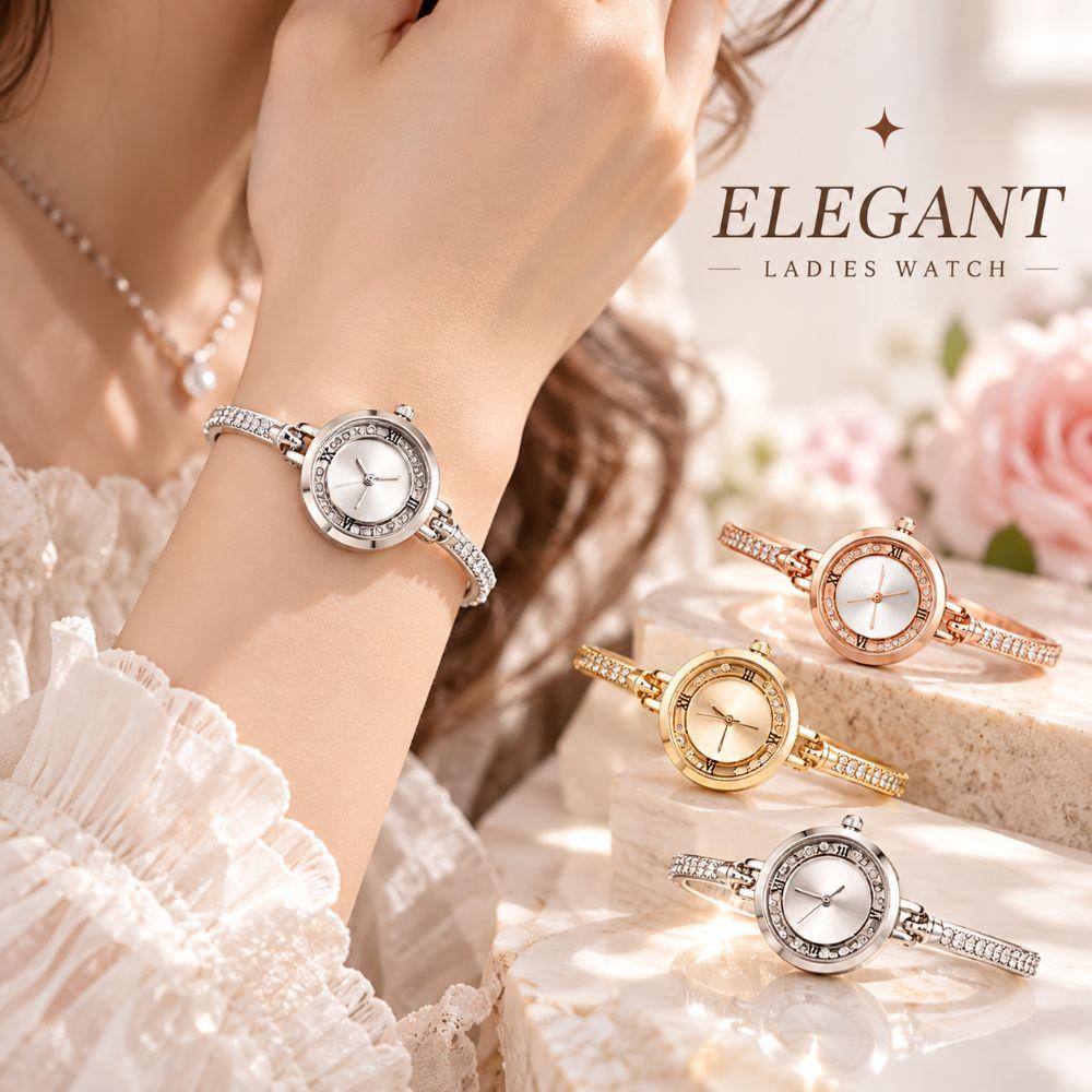 with Adjustable Bracelet Rotundity Shaped Watch Wrist Decoration Women Girl