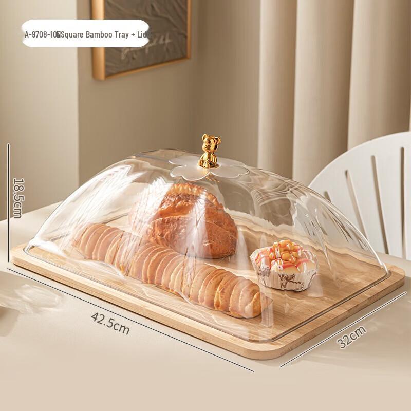 Luxury Wooden Fruit and Snack Serving Tray with Lid