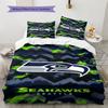Seattle Seahawks Pattern Bedding Set Quilt Cover Pillowcase Home Decor Gift (1 * Duvet Cover + 2 * Pillowcase, Without Core)