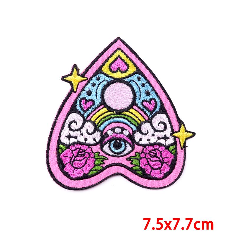 Punk Heart Embroidery Patch Iron On Patches For Clothing Thermoadhesive Patches On Clothes Waves Applique/Patches On Clothes
