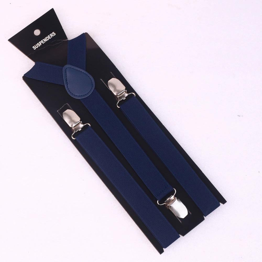 

New Men Suspenders High Elastic Adjustable 3 Strong Clips Suspender Heavy Duty W Trousers Braces Pants Holder Wedding Wear темно-синього кольору