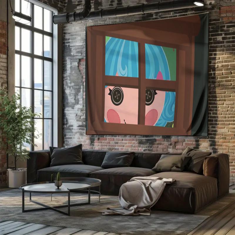 Creative Cartoon Wall Hanging Childlike Window Decorative Tapestry