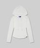 Dolphin Ribbed Slim Henley Neck Hoodie White