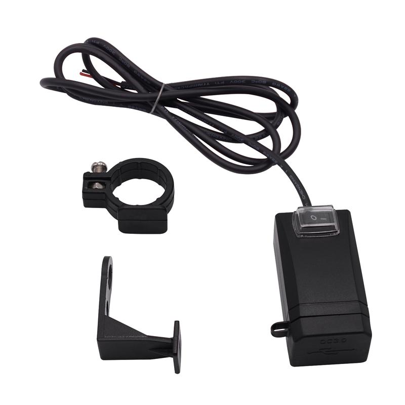 LMoDri Waterproof Dual USB Motorcycle Handlebar Charger Adapter Power Supply Socket QC3.0 For Car Motorbike Auto USB