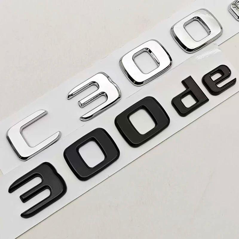 New 3D ABS Chrome Black Car Styling Logo C300e C300de Badge Rear Trunk Emblem Sticker Decals For Mercedes Benz C300e C300de W206 QL1