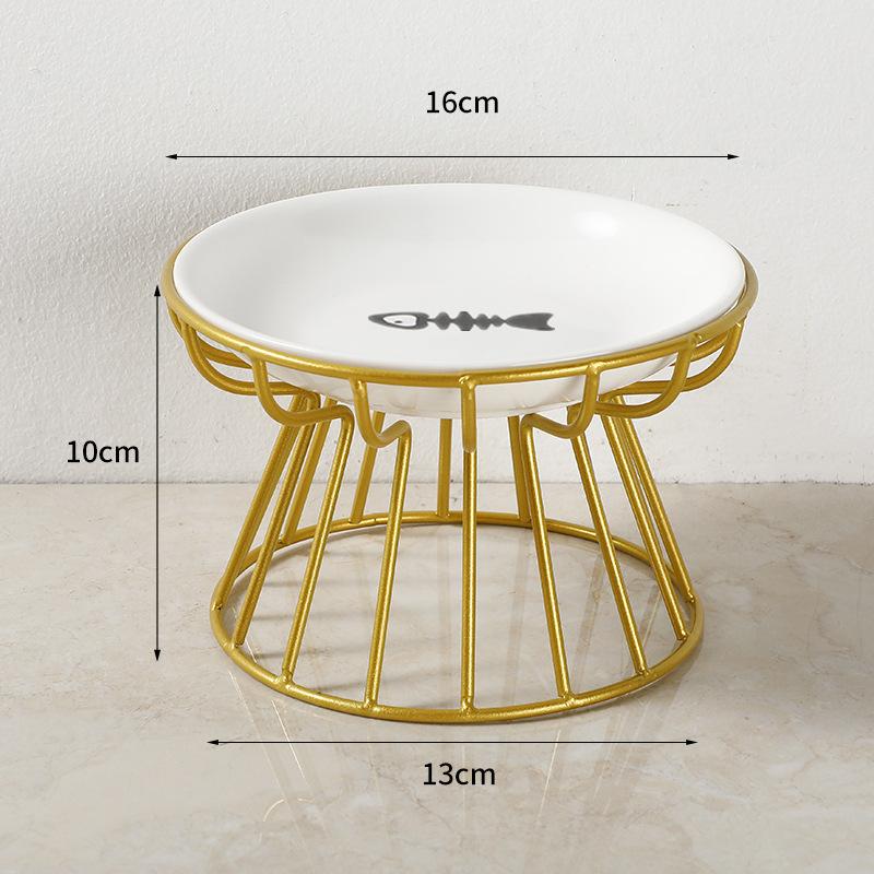 Ceramic Elevated Pet Bowl With Stand For Cats Dogs Food Water Feeder Anti Vomit Slow Feeding Design Outdoor Indoor Use