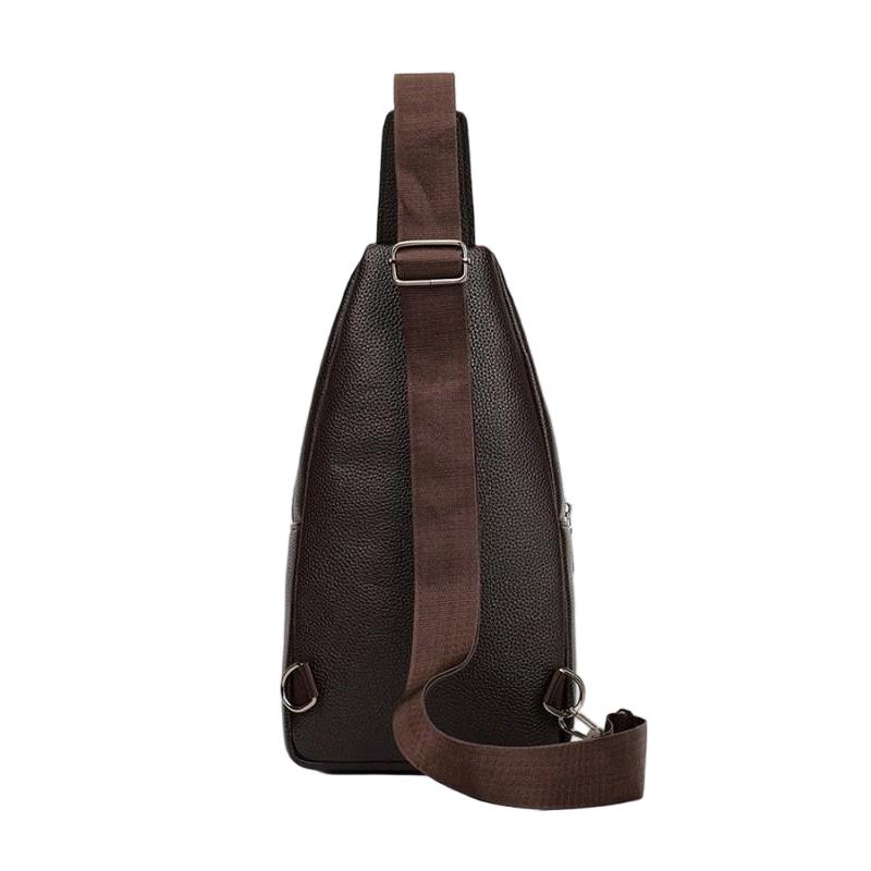2026 Brand Men's Chest Bags Casual Simple Men's Shoulder Bag Large Capacity Multi-compartment Soft Leather Crossbody Bag