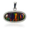 Extremely Rare Natural Opal CERTIFIED 30 Ct Oval 925 Sterling Silver Pendant