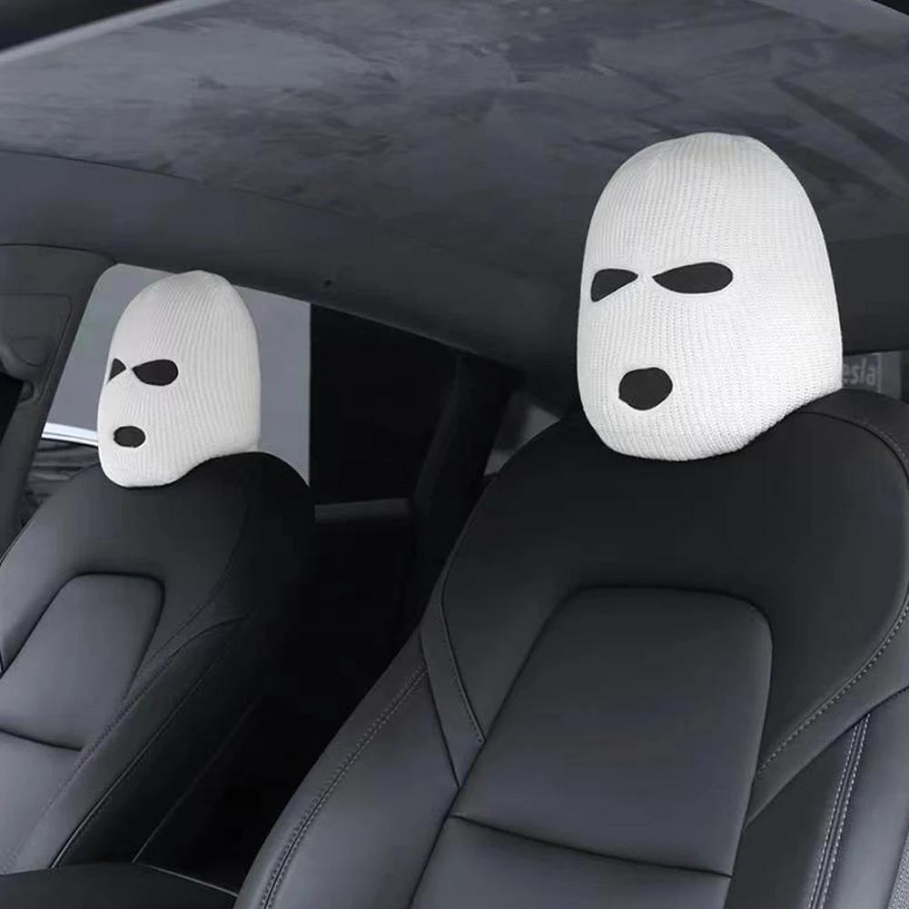 Potah opěrky hlavy autosedačky Kukla 3 otvory Plné zakrytí Halloween Vánoce Vtipná dekorace do auta Univerzální pro Tesla BMW Benz Nissan