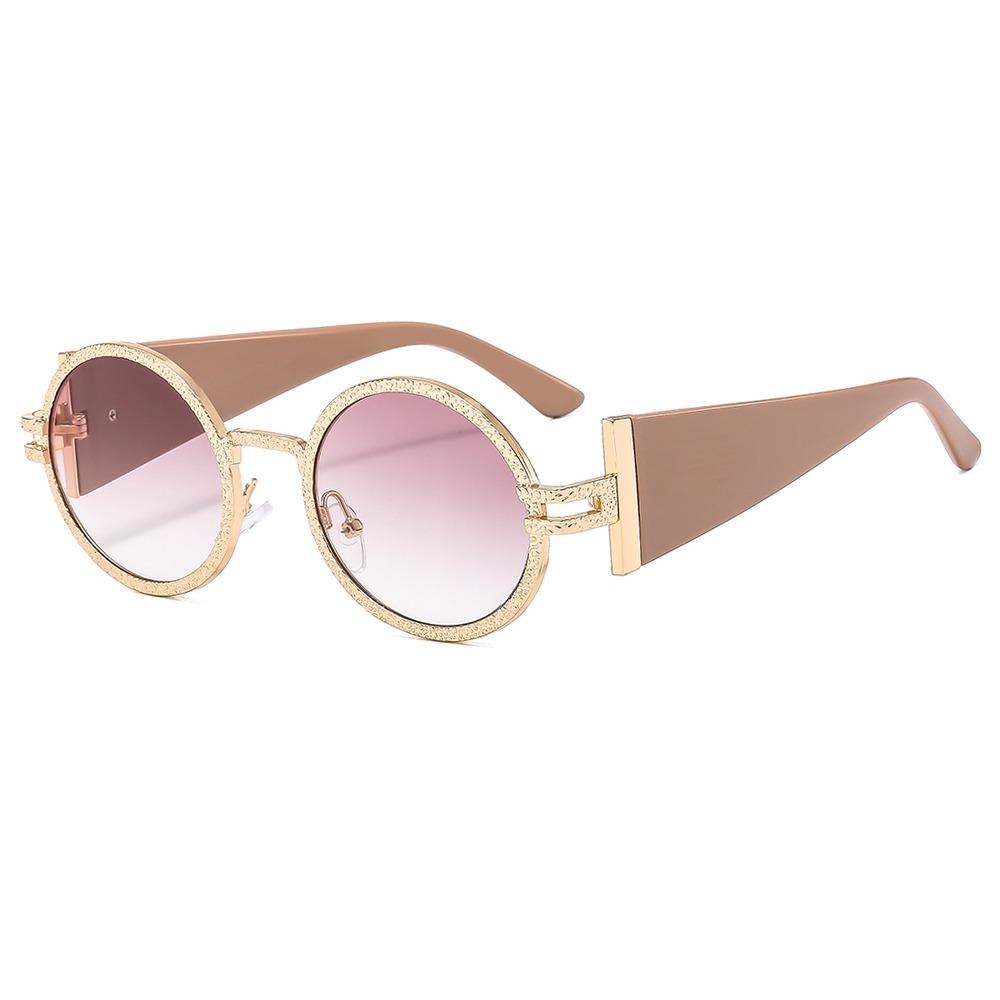 Trendy Round Punk Sunglasses Oval Uv Protection Hip Hop Shades Retro Wide Temples Sun Glasses For Women & Men
