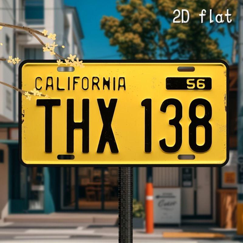 Motorcycle Souvenir License Plate, Metal Auto Wall Decor 15x30cm