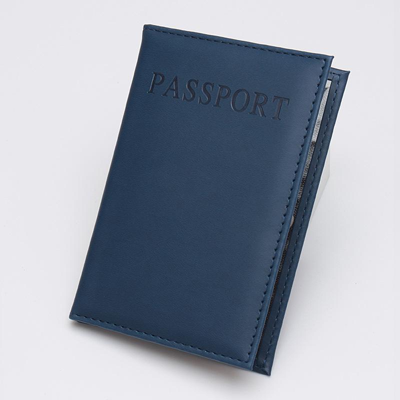 Custom Logo PU Leather Passport Holder Clip - English Leather Travel Cover