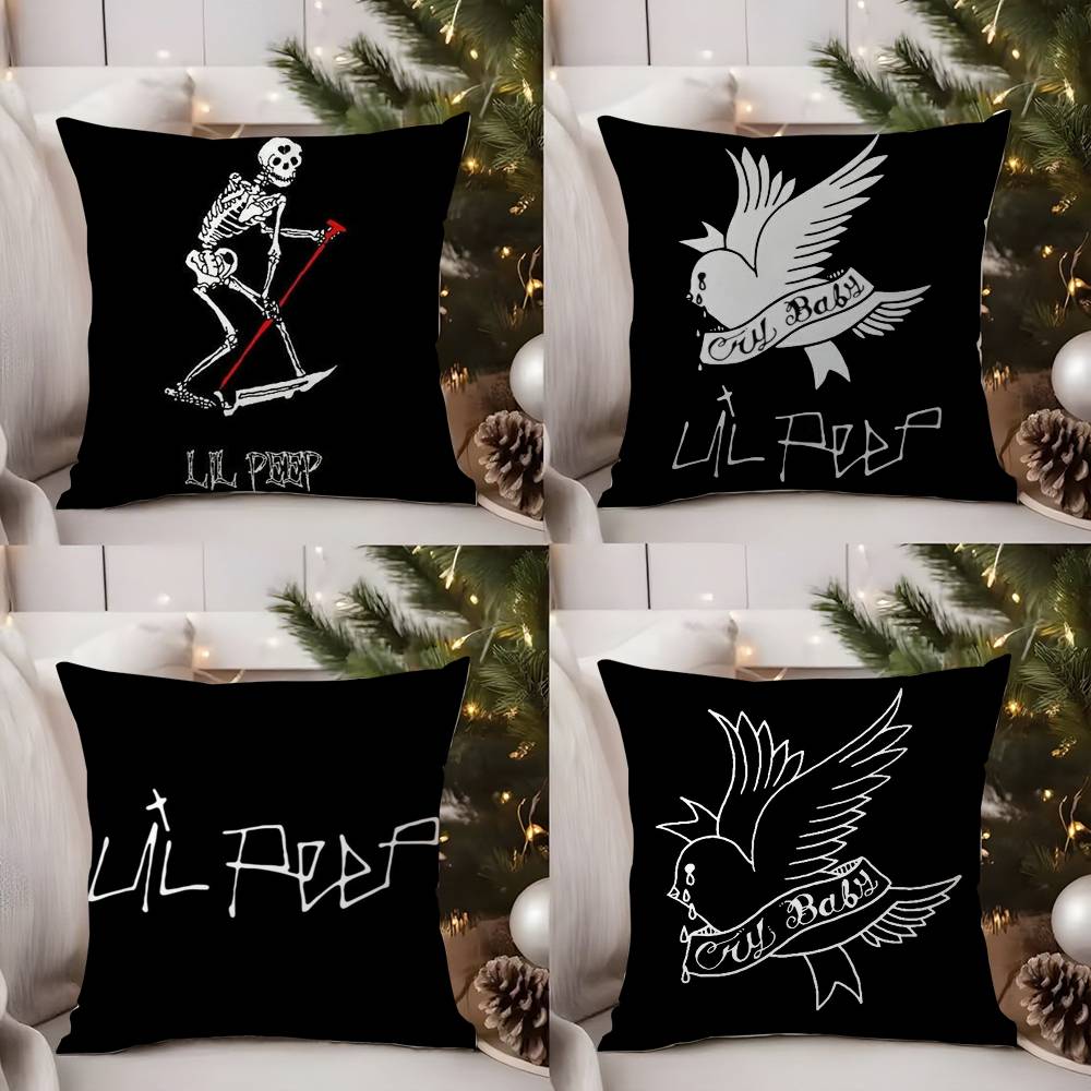 Federa per Cuscino L-Lil Peep H-Hell Boy Divano Peluche Corto Stampa HD Double-Sided Stanza Ufficio Casa Regalo Copricuscino