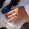 18K Gold-Plated Stainless Steel Dachshund Pendant Ring Necklace Earrings for Women Tarnish Free Waterproof Antihistamine Jewelry