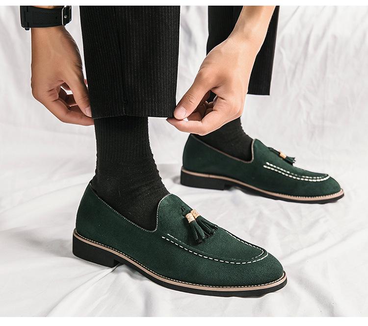Mocassini da Uomo Taglie Forti con Nappine in Suede: Scarpe casual slip-on primavera/autunno